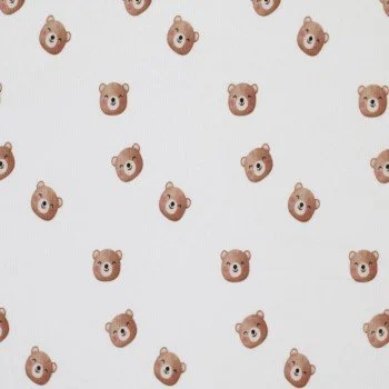 Cotton Poplin Digital Print - Sweet Bears Ecru