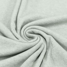 Rib Knit Jersey Fabric Green Melange