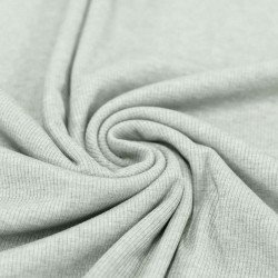 Rib Knit Jersey Fabric Green Melange
