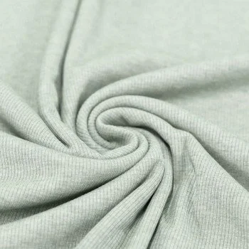 Rib Jersey Stof Groen Melange Rib Jersey Stof Groen Melange