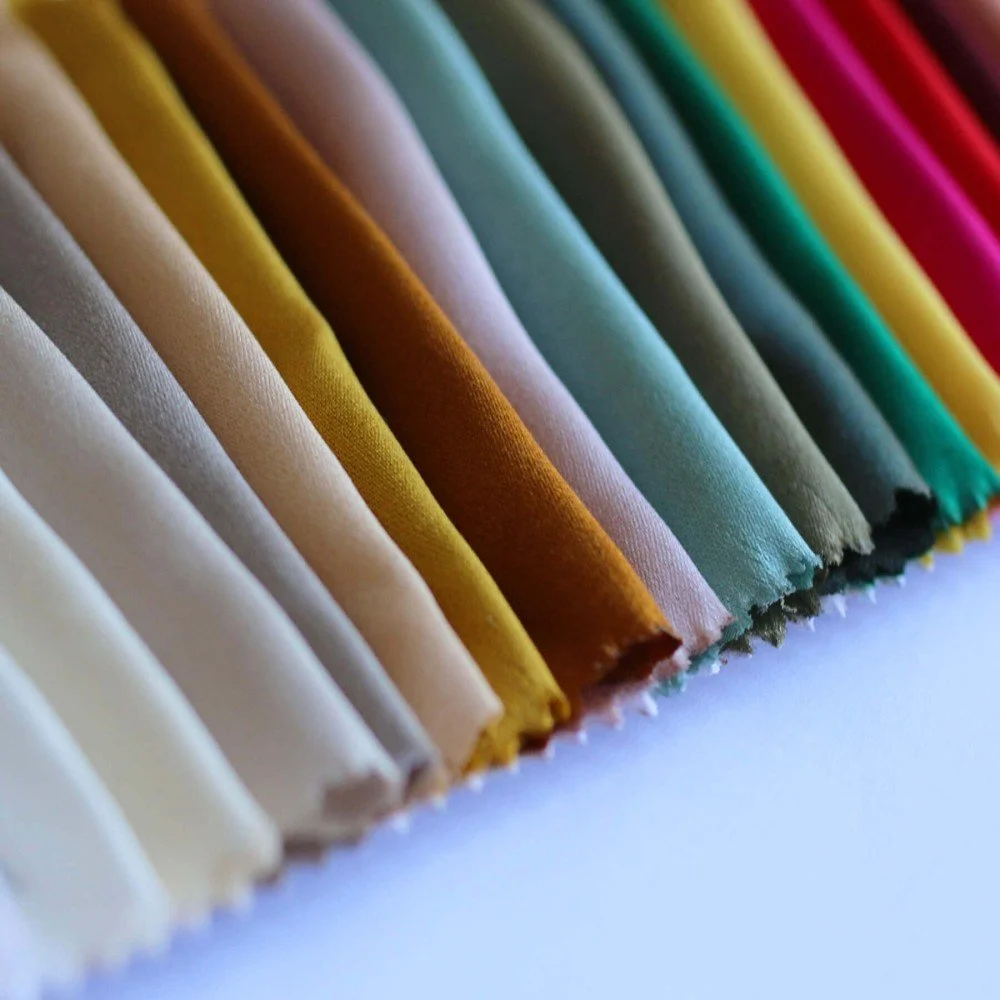 Silk Stretch Satin Fabric Grey