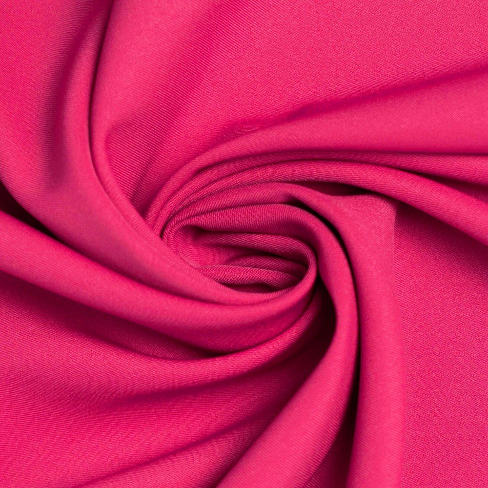 Tissu Gabardine Stretch (Toucher Bambou) Rose Vif