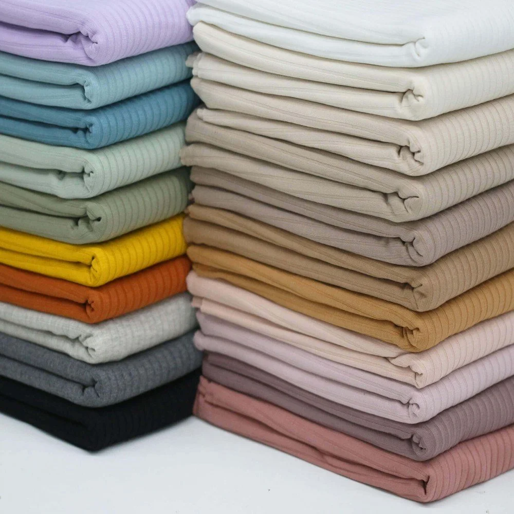 Wide Drop Needle Rib Fabric Cacao Wide Drop Needle Rib Fabric Cacao - (Jersey Fabrics)