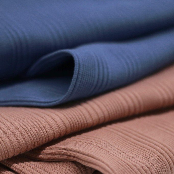Tissu Maille Tricot Côtelé Irrégulières Beige Foncé - (Tissus Jersey)