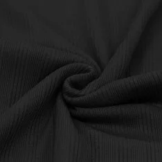 Irregular Rib Jersey Fabric Black