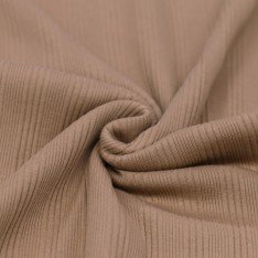 Unregelmäßiger Rippstrick Jersey Stoff Kakao