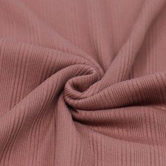Unregelmäßiger Rippstrick Jersey Stoff Lehm Rosa