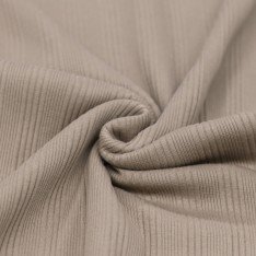 Unregelmäßiger Rippstrick Jersey Stoff Dunkel Beige