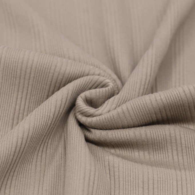 Tissu Maille Tricot Côtelé Irrégulières Beige Foncé - (Tissus Jersey)