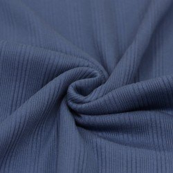 Tissu Maille Tricot Côtelé Irrégulières Jeans Foncé