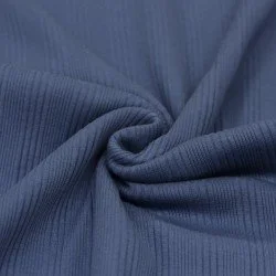 Tessuto Jersey a Costine Irregolari Jeans Scuro Tessuto Jersey a Costine Irregolari Jeans Scuro