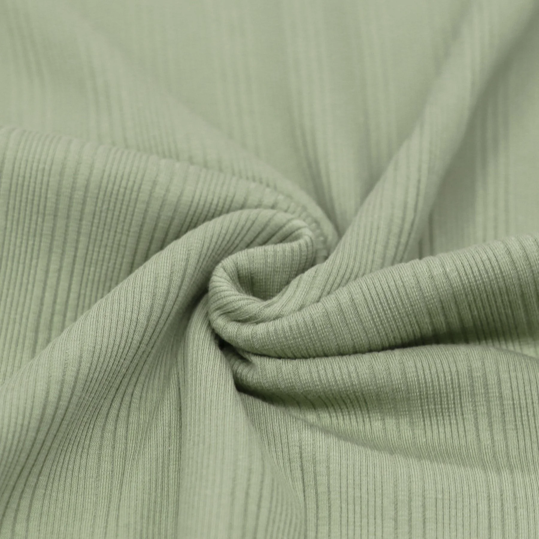 Onregelmatige Rib Jersey Stof Dusty Groen