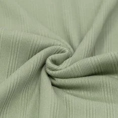 Tessuto Jersey a Costine Irregolari Verde Polveroso Tessuto Jersey a Costine Irregolari Verde Polveroso