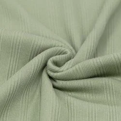 Tessuto Jersey a Costine Irregolari Verde Polveroso Tessuto Jersey a Costine Irregolari Verde Polveroso