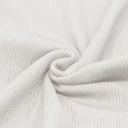 Tessuto Jersey a Costine Irregolari Ecru Tessuto Jersey a Costine Irregolari Ecru