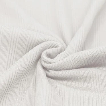 Onregelmatige Rib Jersey Stof Ecru - (Jersey Stoffen)