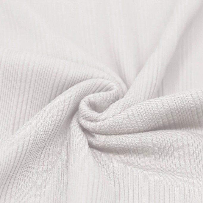 Tissu Maille Tricot Côtelé Irrégulières Écru - (Tissus Jersey)