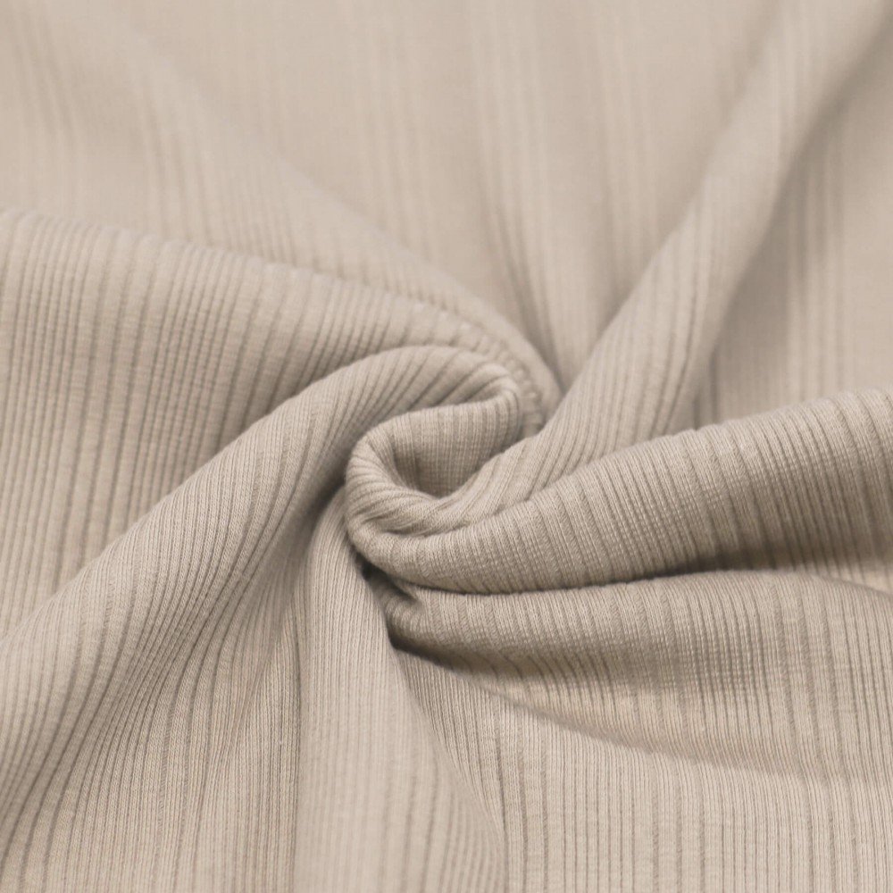 Uregelmæssig Rib Jersey Strikstof Lys Beige