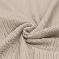 Unregelmäßiger Rippstrick Jersey Stoff Hellbeige