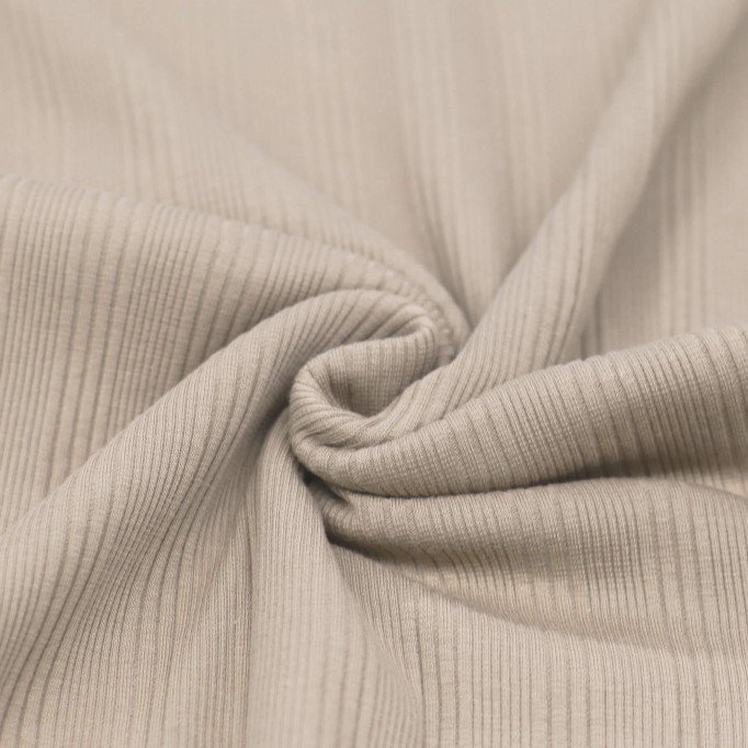 Tissu Maille Tricot Côtelé Irrégulières Beige Clair - (Tissus Jersey)