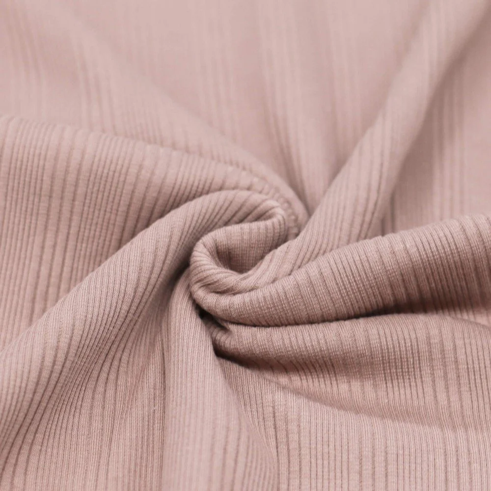 Onregelmatige Rib Jersey Stof Nude Roze