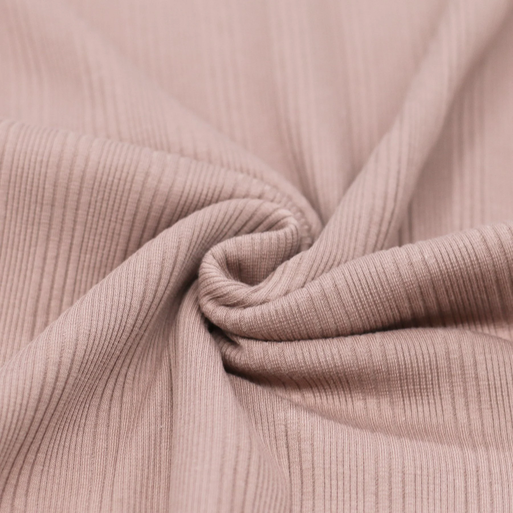 Onregelmatige Rib Jersey Stof Nude Roze