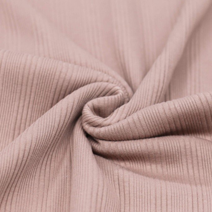 Tissu Maille Tricot Côtelé Irrégulières Nude Rose - (Tissus Jersey)