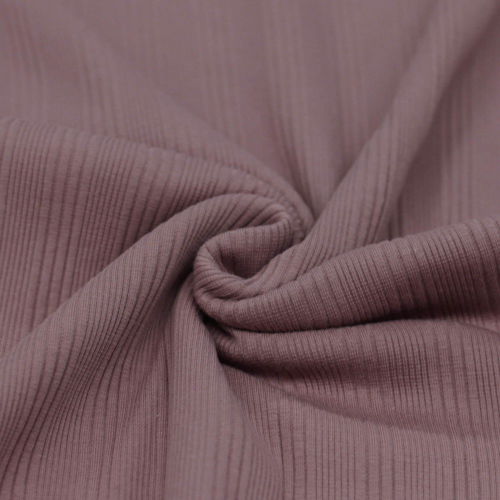 Uregelmæssig Rib Jersey Strikstof Gammel Mauve