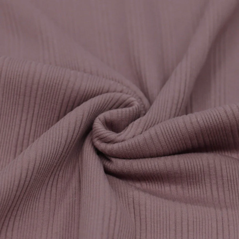 Onregelmatige Rib Jersey Stof Oud Mauve