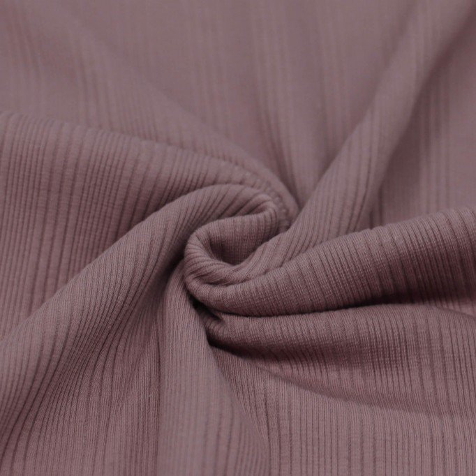 Tissu Maille Tricot Côtelé Irrégulières Vieux Mauve - (Tissus Jersey)
