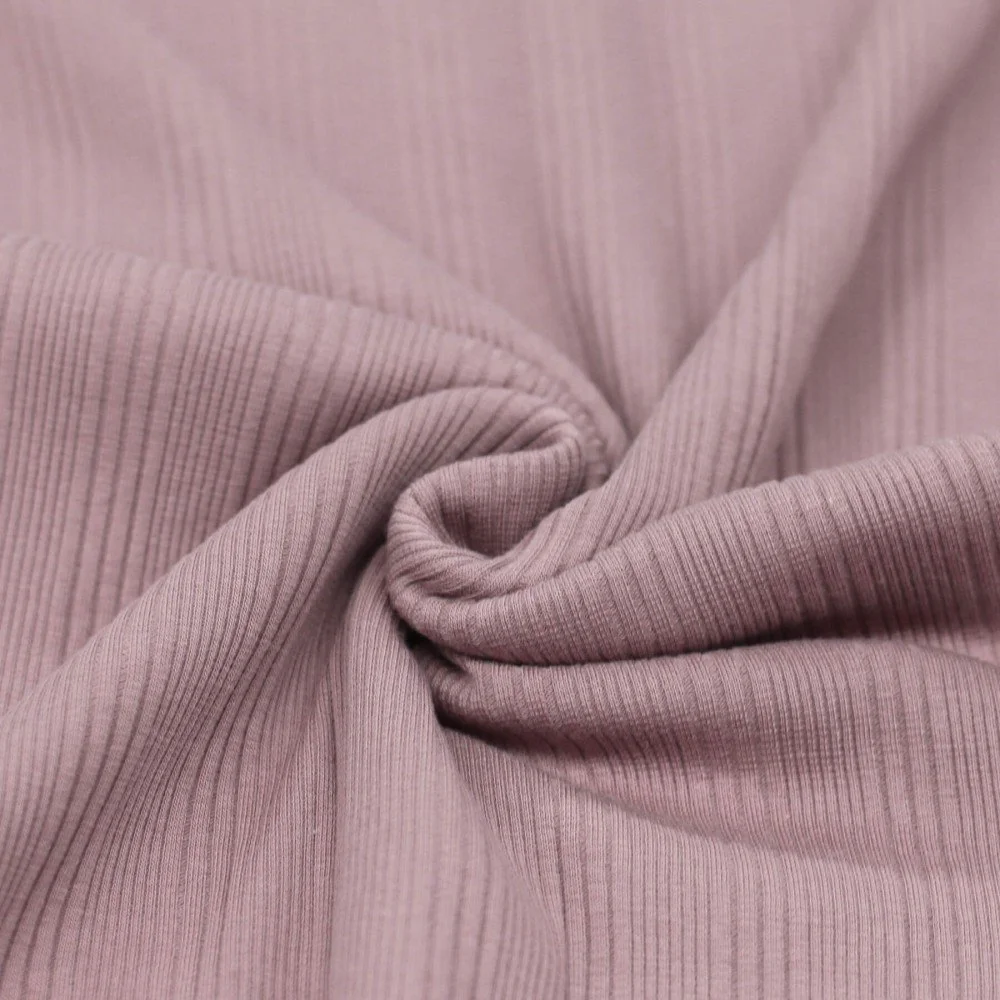 Onregelmatige Rib Jersey Stof Oud Roze