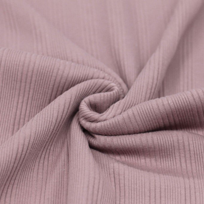 Tissu Maille Tricot Côtelé Irrégulières Vieux Rose - (Tissus Jersey)