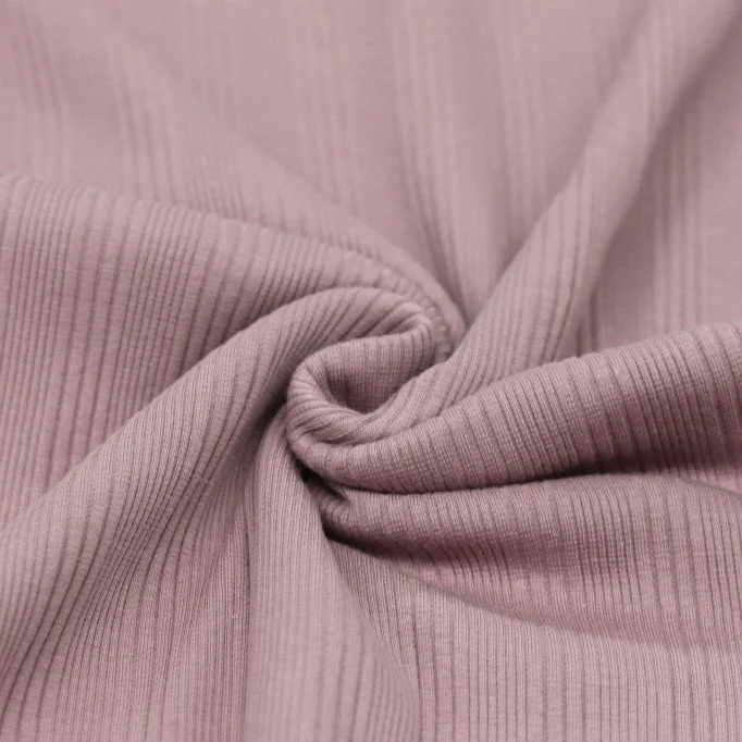 Tessuto Jersey a Costine Irregolari Rosa Antico - (Jersey Tessuti)