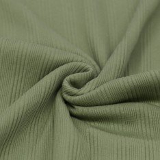 Unregelmäßiger Rippstrick Jersey Stoff Olive