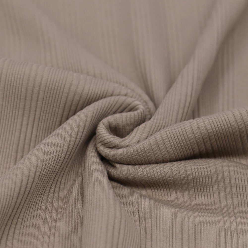 Uregelmæssig Rib Jersey Strikstof Taupe