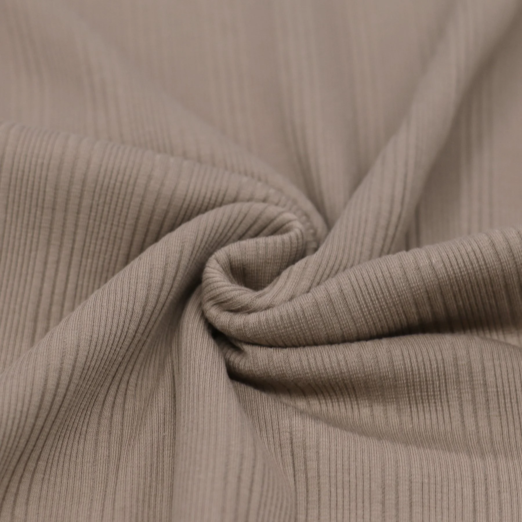 Onregelmatige Rib Jersey Stof Taupe