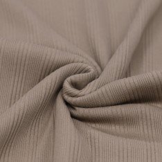 Unregelmäßiger Rippstrick Jersey Stoff Taupe