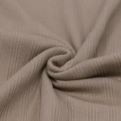 Tessuto Jersey a Costine Irregolari Taupe Tessuto Jersey a Costine Irregolari Taupe
