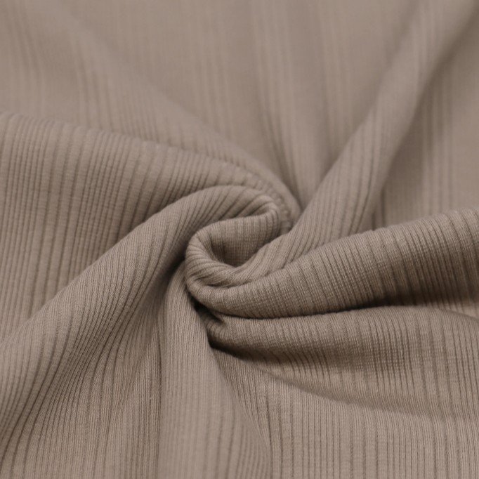 Tissu Maille Tricot Côtelé Irrégulières Taupe - (Tissus Jersey)