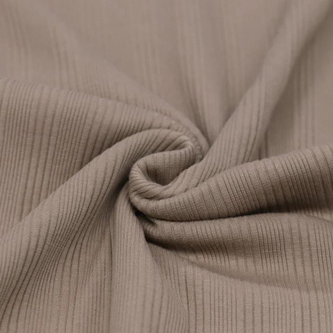 Irregular Rib Jersey Fabric Taupe - (Jersey Fabrics)