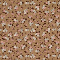 Baumwolljersey Digital - Braun Rosa Kleine Blume 