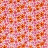 Jersey Katoen Digitale Print - Fuchsia Oranje Retro Bloem