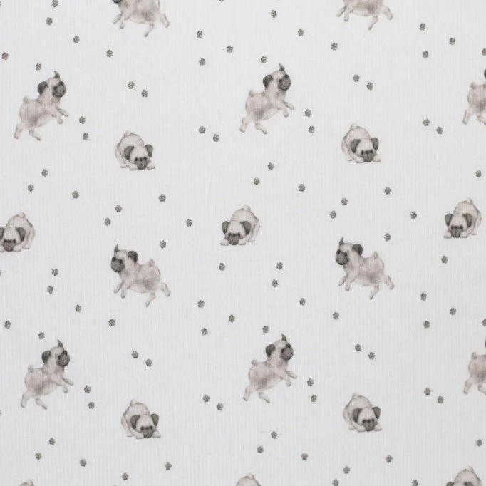 Rib Knit Jersey Fabric - Doggies Rib Knit Jersey Fabric - Doggies - (Jersey Fabrics)