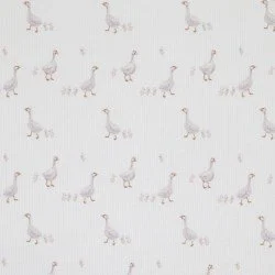 Tissu Maille Tricot Côtelé - Petits Canards Blancs