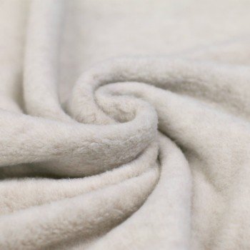 Baumwollfleece Stoff (Sherpa) Hellbeige Melange