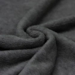 Baumwollfleece Stoff (Sherpa) Dunkelgrau Melange Baumwollfleece Stoff (Sherpa) Dunkelgrau Melange