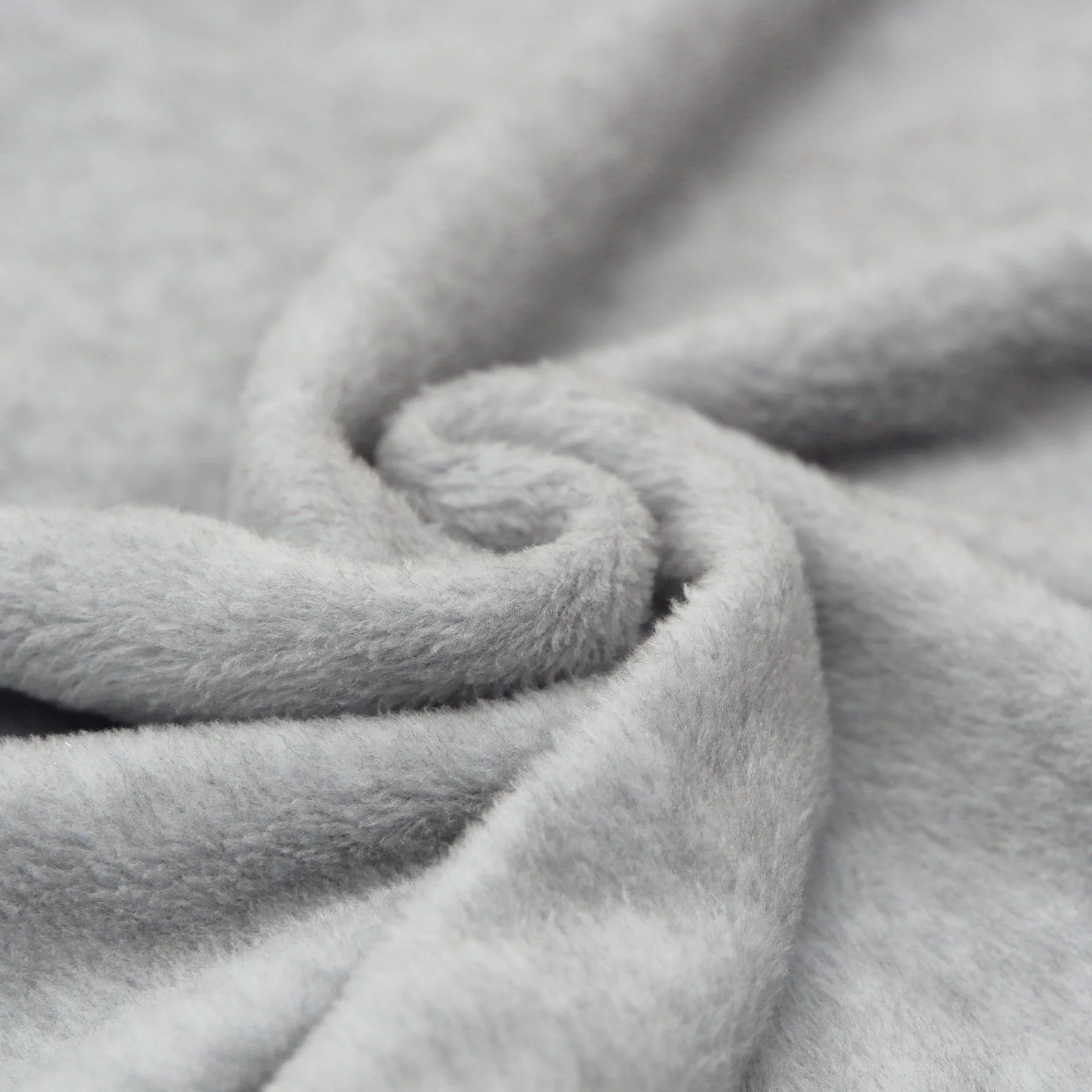 Fleece Katoen Stof (Sherpa) Licht Grijs Melange