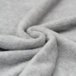 Fleece Katoen Stof (Sherpa) Licht Grijs Melange