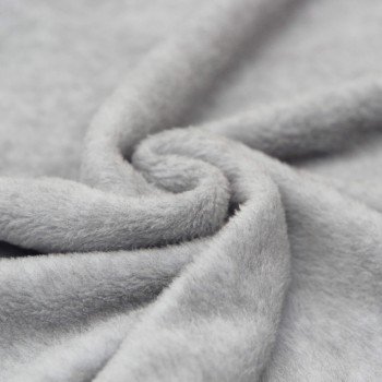 Baumwollfleece Stoff (Sherpa) Hellgrau Melange