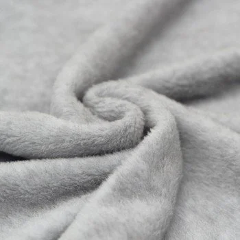 Bomuldsfleece Stof (Sherpa) Lysegrå Melange Bomuldsfleece Stof (Sherpa) Lysegrå Melange